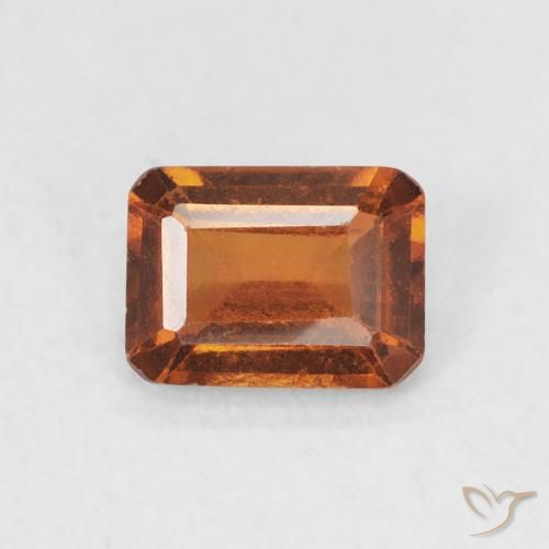 0.86ct 天然 深橙色 钙铝榴石, 祖母绿式切割, VS
