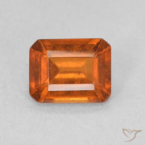 1.00ct 天然 Medium Dark-Orange 钙铝榴石, 祖母绿式切割, VS