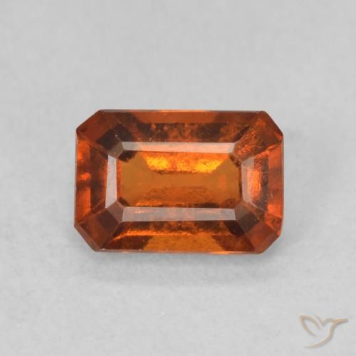 0.90ct 天然 深橙色 钙铝榴石, 祖母绿式切割, VS