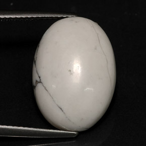 8.82克拉天然白色豪石，椭圆形切割，18.3×13.2毫米，不透明