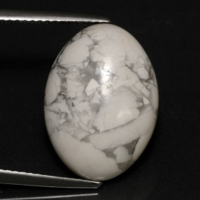 9.53克拉天然白色豪石，椭圆形切割，18×13.1毫米，不透明