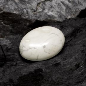 9.74克拉天然白色豪石，椭圆形切割，17.8×12.9毫米，不透明