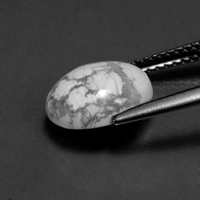 2.69克拉天然白色豪石，椭圆形切割，10.3×8.3毫米，不透明