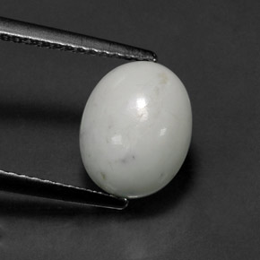 2.94克拉天然白色豪石，椭圆形切割，10.1×8毫米，不透明