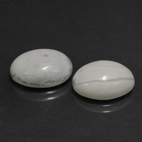 11.68天然白色豪石，椭圆形切割，14.3×10.4毫米，不透明