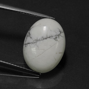 7.96克拉天然白色豪石，椭圆形切割，16.3×12.2毫米，不透明