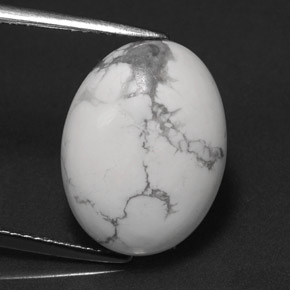 8.20克拉天然白色豪石，椭圆形切割，16.2×12.4毫米，不透明