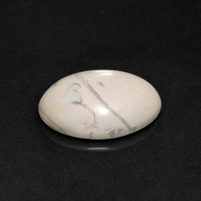 9.30克拉天然白色豪石，椭圆形切割，18×13毫米，不透明