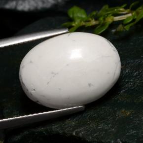 10.05克拉天然白色豪石，椭圆形切割，18.3×13.3毫米，不透明