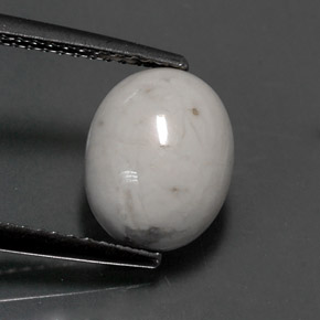 2.32克拉天然白色豪石，椭圆形切割，10×8毫米，不透明