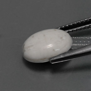 2.32克拉天然白色豪石，椭圆形切割，10×8毫米，不透明