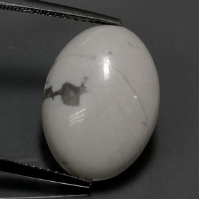 9.53克拉天然白色豪石，椭圆形切割，17.8×13.1毫米，不透明