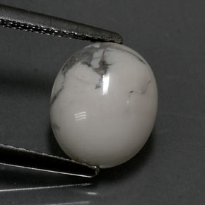 2.30克拉天然白色豪石，椭圆形切割，9.5×7.9毫米，不透明