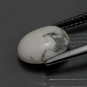 2.30克拉天然白色豪石，椭圆形切割，9.5×7.9毫米，不透明