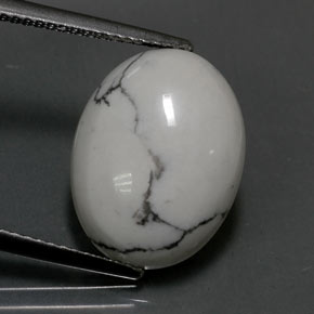 7.17克拉天然白色豪石，椭圆形切割，16×12.2毫米，不透明