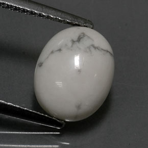 2.52克拉天然白色豪石，椭圆形切割，10.1×8毫米，不透明