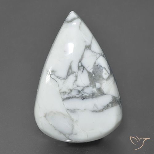 58.05ct 天然 灰白色 硅硼钙石, 梨形, 不透明
