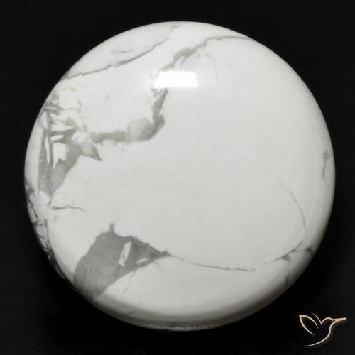 25.51ct 天然 灰白色 硅硼钙石, 圆形的, 不透明