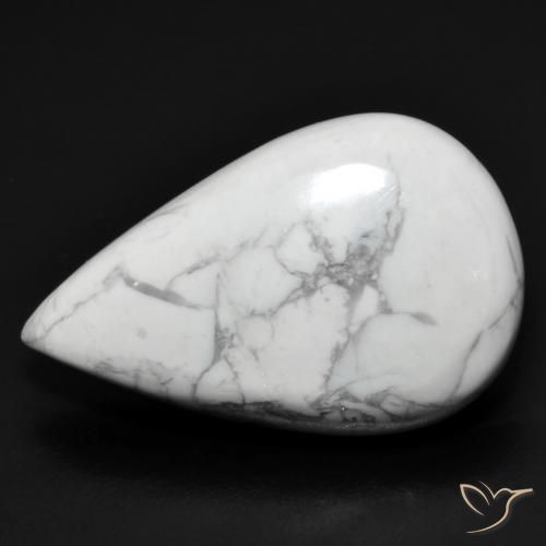 19.07ct 天然 灰白色 硅硼钙石, 梨形, 不透明