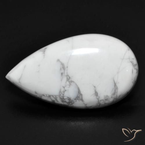 13.84ct 天然 灰白色 硅硼钙石, 梨形, 不透明