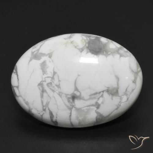 15.18ct 天然 灰白色 硅硼钙石, 椭圆形, 不透明