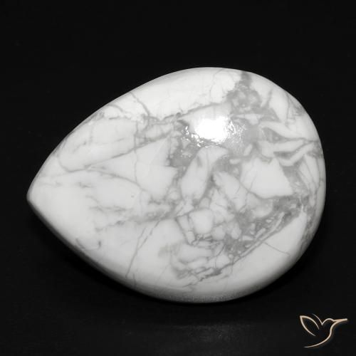 15.74ct 天然 灰白色 硅硼钙石, 梨形, 不透明