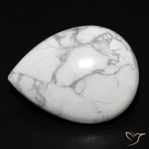 18.55ct 天然 灰白色 硅硼钙石, 梨形, 不透明