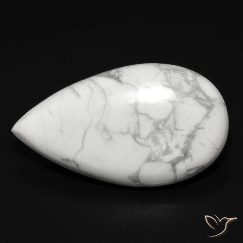 12.48ct 天然 灰白色 硅硼钙石, 梨形, 不透明