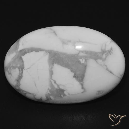 16.11ct 天然 灰白色 硅硼钙石, 椭圆形, 不透明