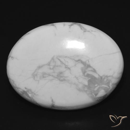 23.66ct 天然 灰白色 硅硼钙石, 椭圆形, 不透明