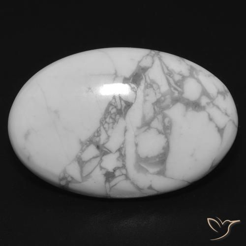 14.74ct 天然 灰白色 硅硼钙石, 椭圆形, 不透明