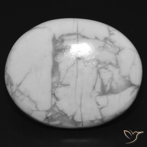 21.74ct 天然 灰白色 硅硼钙石, 椭圆形, 不透明
