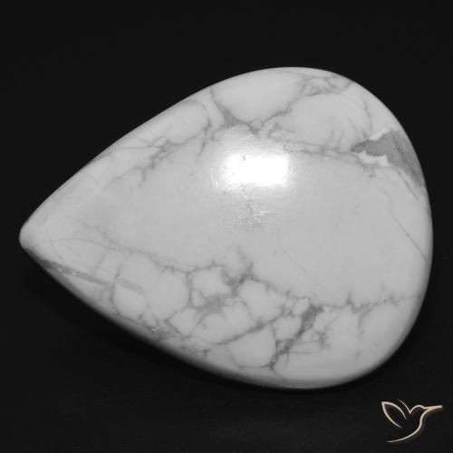25.33ct 天然 灰白色 硅硼钙石, 梨形, 不透明