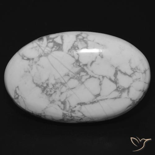 27.16ct 天然 灰白色 硅硼钙石, 椭圆形, 不透明