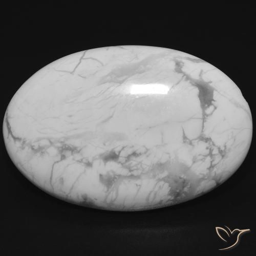 25.79ct 天然 灰白色 硅硼钙石, 椭圆形, 不透明