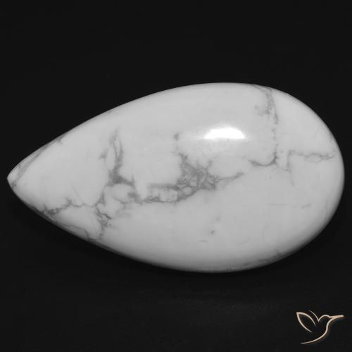 17.74ct 天然 灰白色 硅硼钙石, 梨形, 不透明