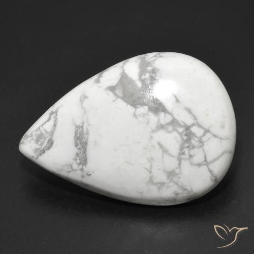 21.42ct 天然 灰白色 硅硼钙石, 梨形, 不透明