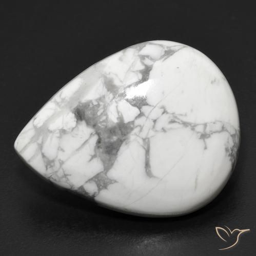 17.67ct 天然 灰白色 硅硼钙石, 梨形, 不透明