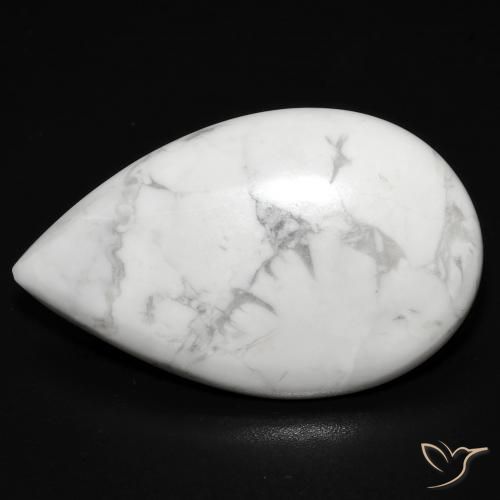 18.97ct 天然 灰白色 硅硼钙石, 梨形, 不透明