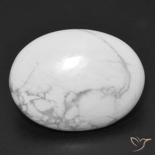 16.38ct 天然 灰白色 硅硼钙石, 椭圆形, 不透明