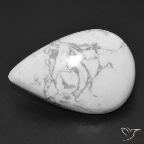 20.70ct 天然 灰白色 硅硼钙石, 梨形, 不透明