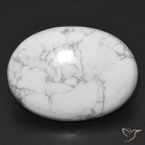 19.37ct 天然 灰白色 硅硼钙石, 椭圆形, 不透明