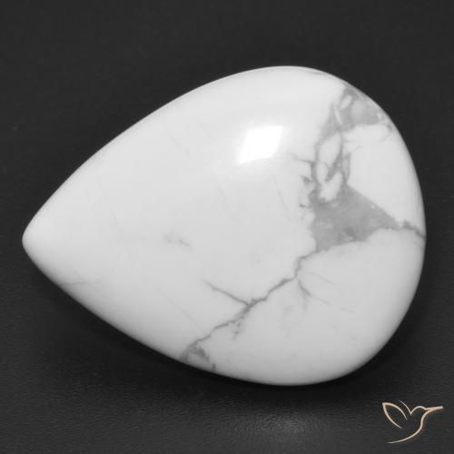 16.12ct 天然 灰白色 硅硼钙石, 梨形, 不透明