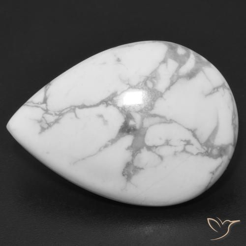 15.90ct 天然 灰白色 硅硼钙石, 梨形, 不透明