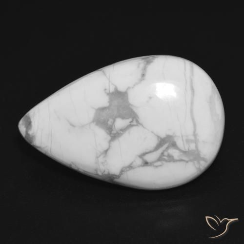 18.20ct 天然 灰白色 硅硼钙石, 梨形, 不透明