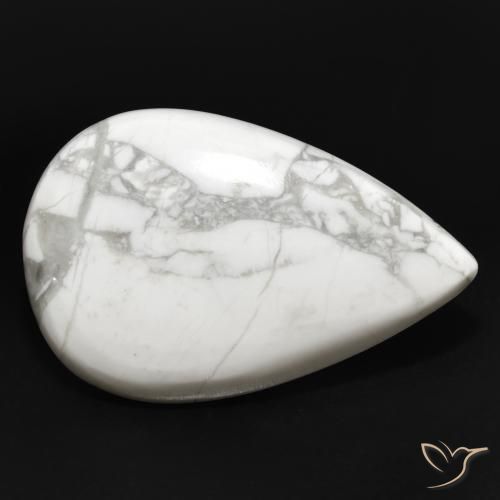 23.41ct 天然 灰白色 硅硼钙石, 梨形, 不透明