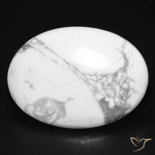 26.16ct 天然 灰白色 硅硼钙石, 椭圆形, 不透明