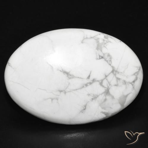 31.08ct 天然 灰白色 硅硼钙石, 椭圆形, 不透明