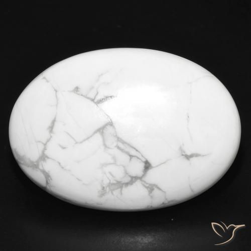 32.88ct 天然 灰白色 硅硼钙石, 椭圆形, 不透明