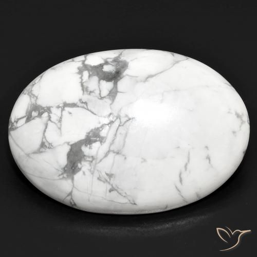 25.08ct 天然 灰白色 硅硼钙石, 椭圆形, 不透明
